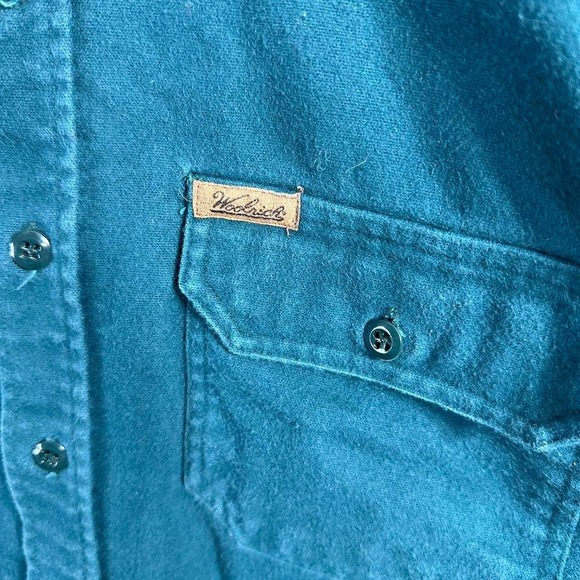 Vintage Woolrich Expedition Chamois Thick Cotton Button Up Shirt Green Mens 2XL - Picture 3 of 7